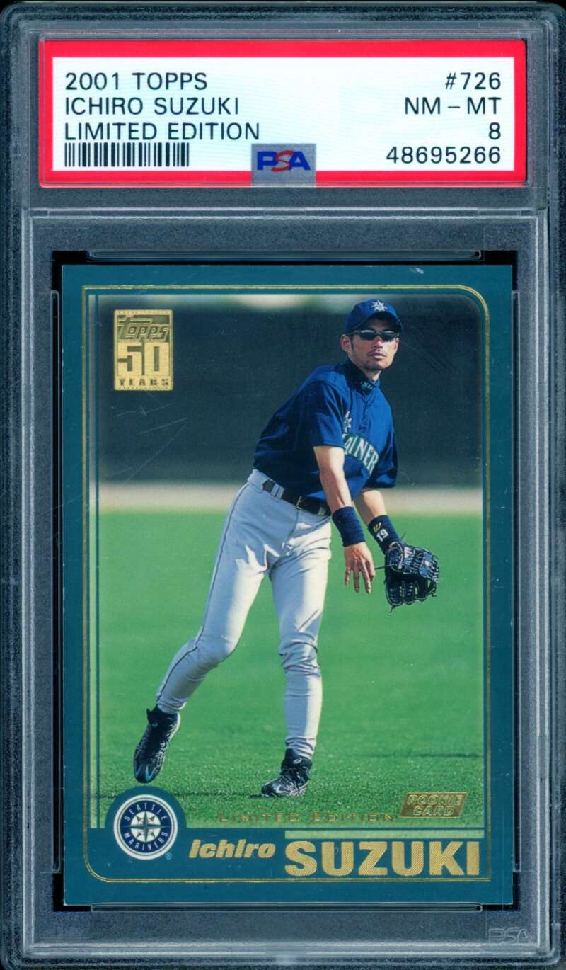 Ichiro Suzuki Rookie Card 2001 Topps Limited Edition #726 PSA 8 Image 1