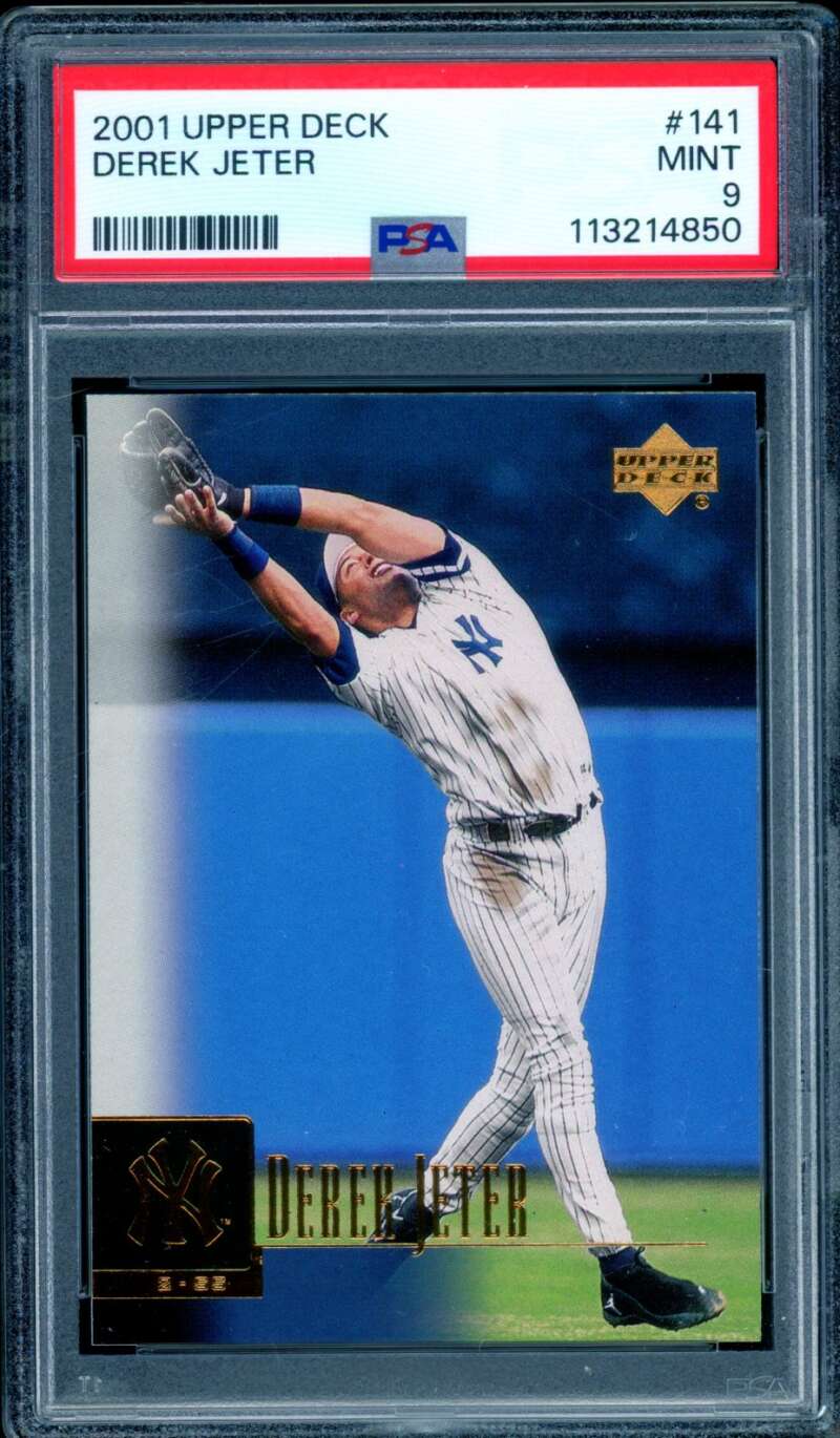 Derek Jeter Card 2001 Upper Deck #141 PSA 9 Image 1