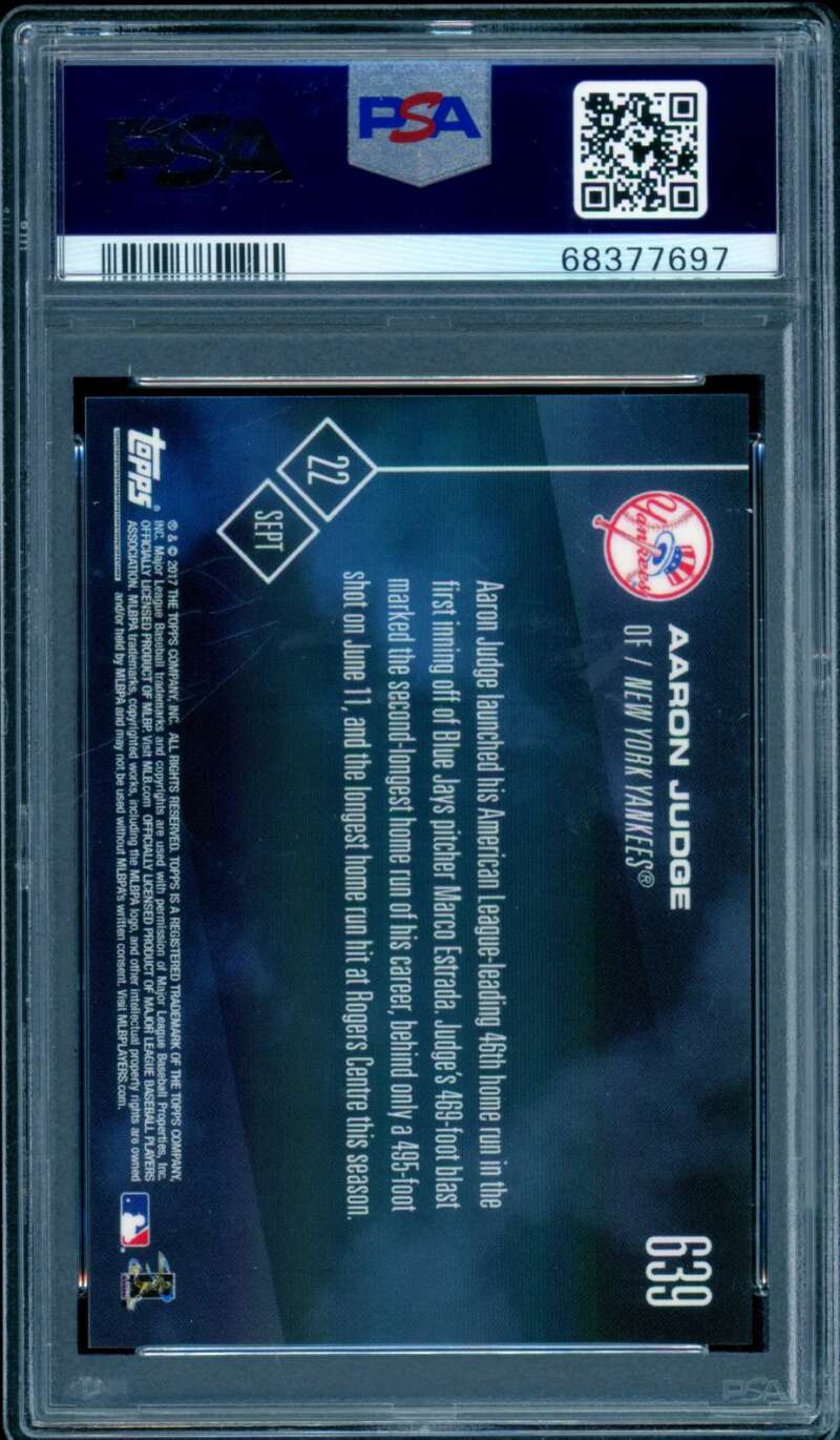 Aaron Judge Rookie Card 2017 Topps Now #639 PSA 9 Image 2