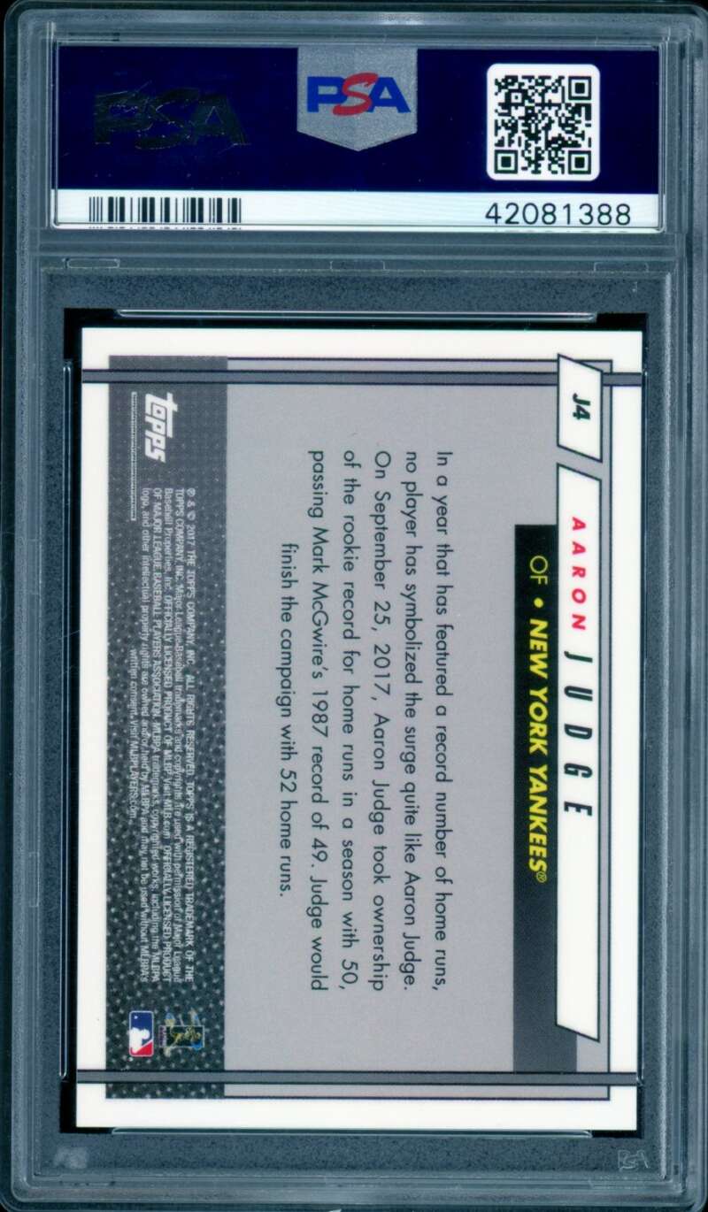 Aaron Judge Rookie Card 2017 Topps On Demand #J4 PSA 9 Image 2