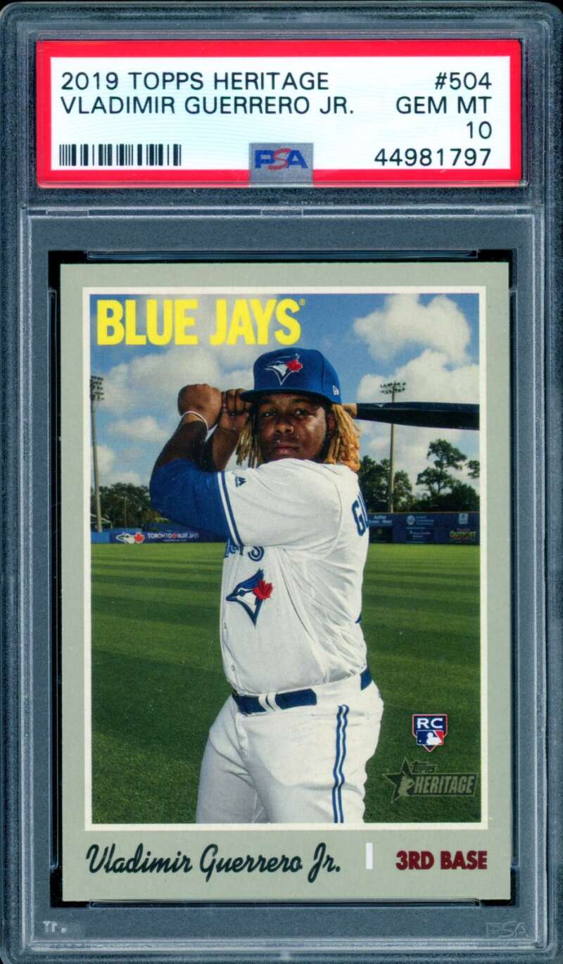 Vladimir Guerrero Jr. Rookie Card 2019 Topps Heritage #504 PSA 10 Image 1