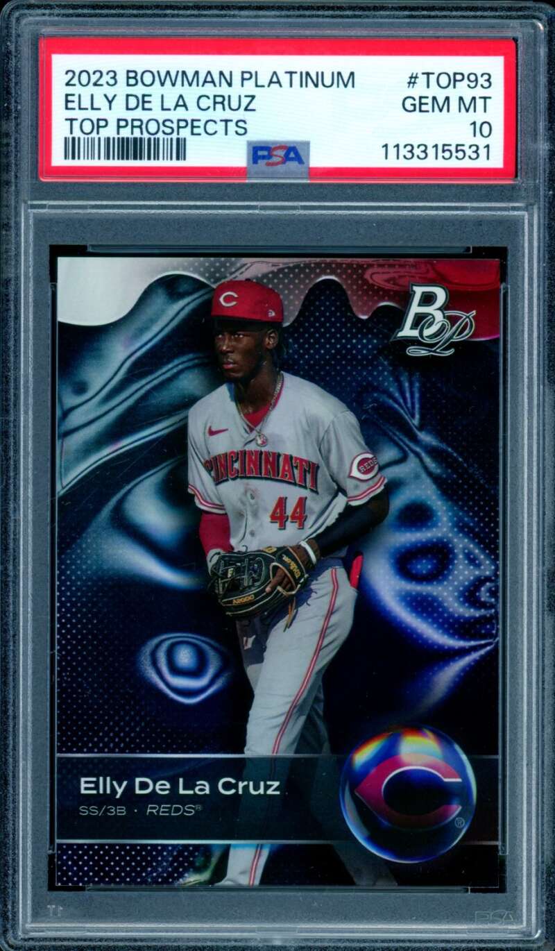 Elly De La Cruz Rookie Card 2023 Bowman Platinum Top Prospects #TOP93 PSA 10 Image 1