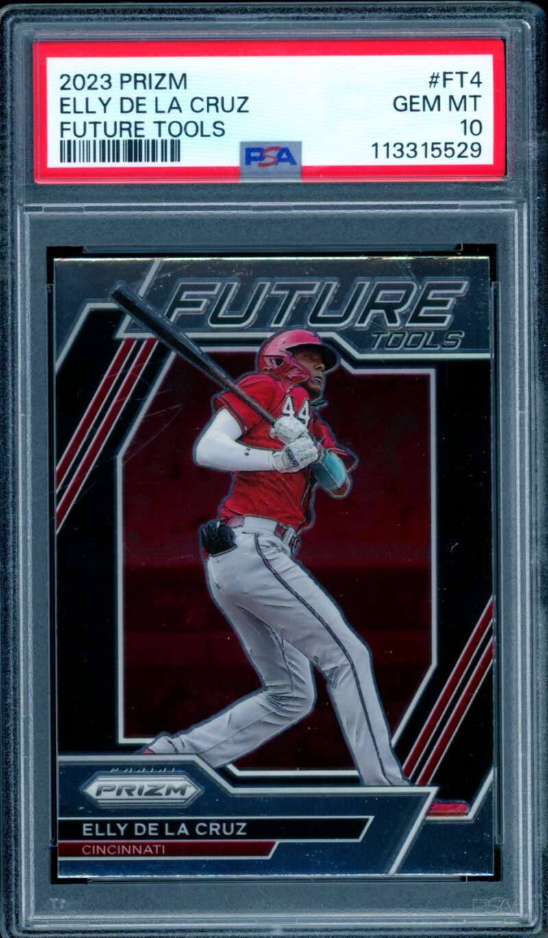 Elly De La Cruz Rookie Card 2023 Prizm Future Tools #FT4 PSA 10 Image 1