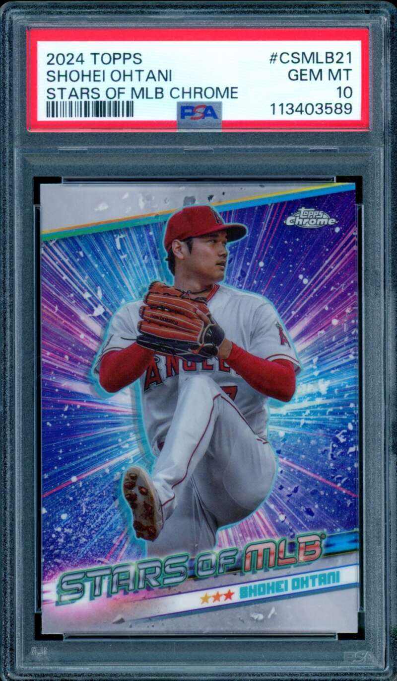 Shohei Ohtani Card 2024 Topps Stars Of MLB Chrome #CSMLB21 PSA 10 Image 1