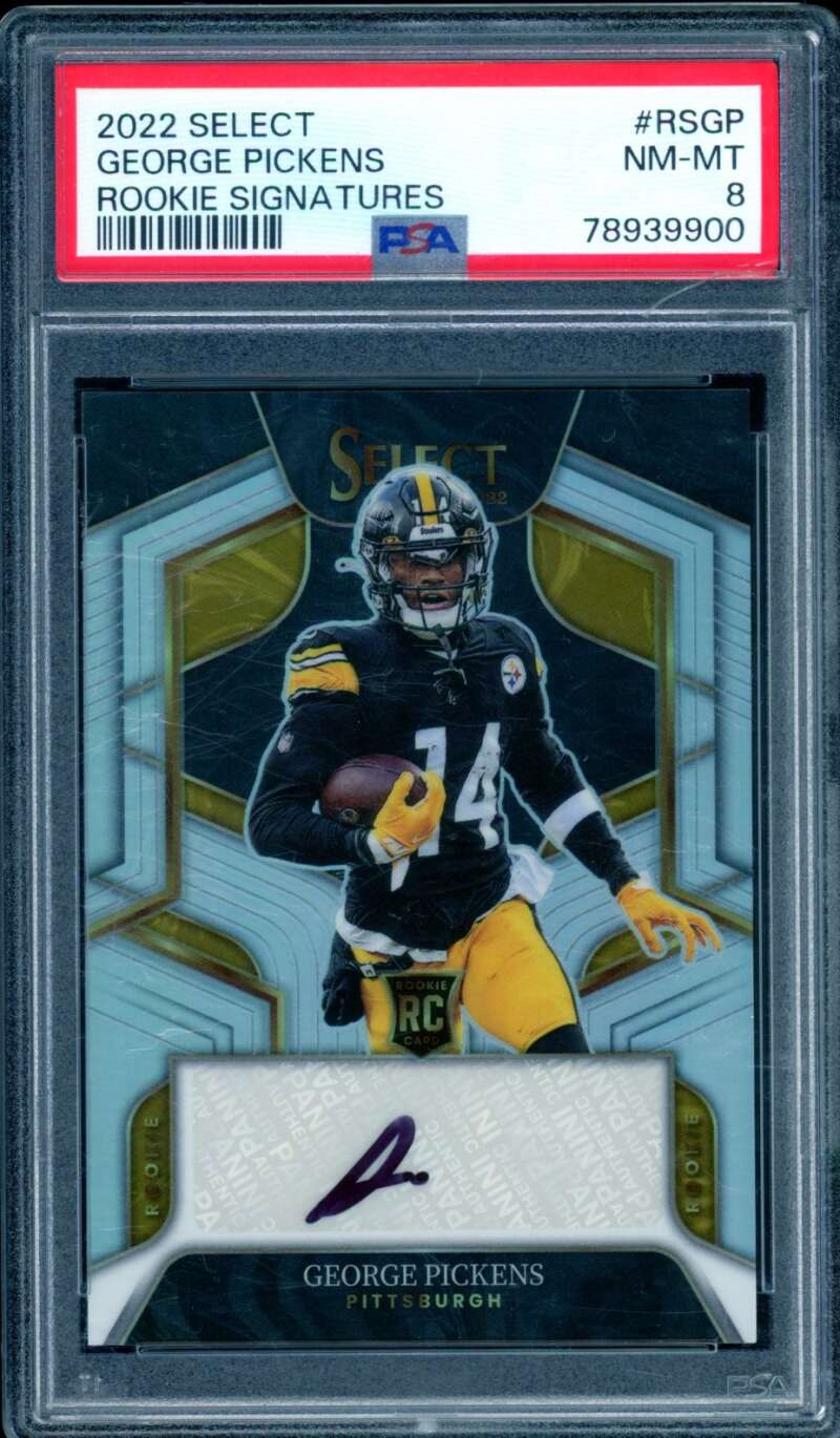 George Pickens Card 2022 Select Rookie Signatures #RSGP PSA 8 Image 1