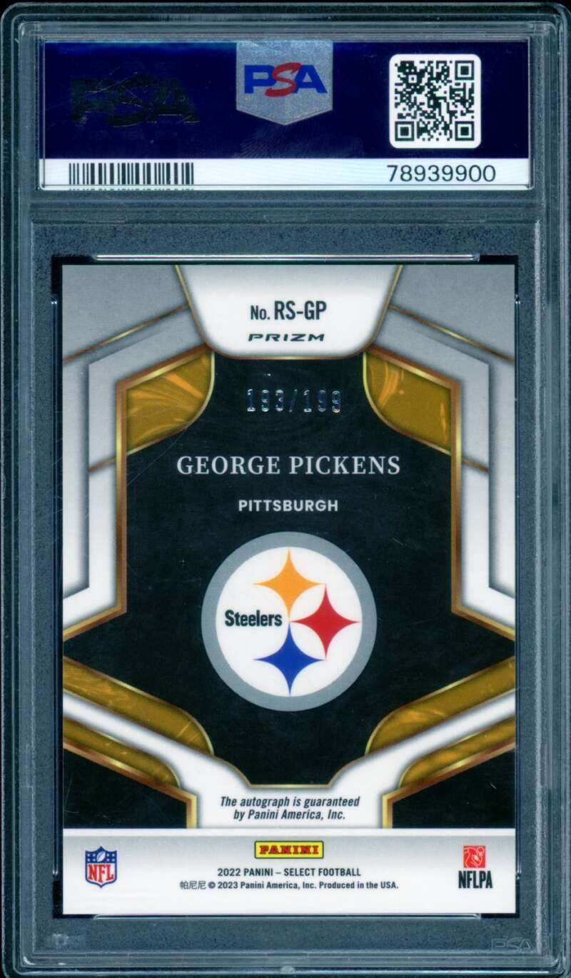 George Pickens Card 2022 Select Rookie Signatures #RSGP PSA 8 Image 2