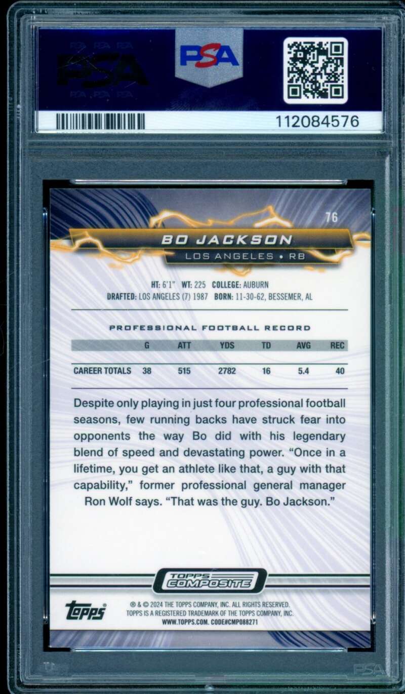 Bo Jackson Card 2023 Topps Composite (pop 2) #76 PSA 9 Image 2