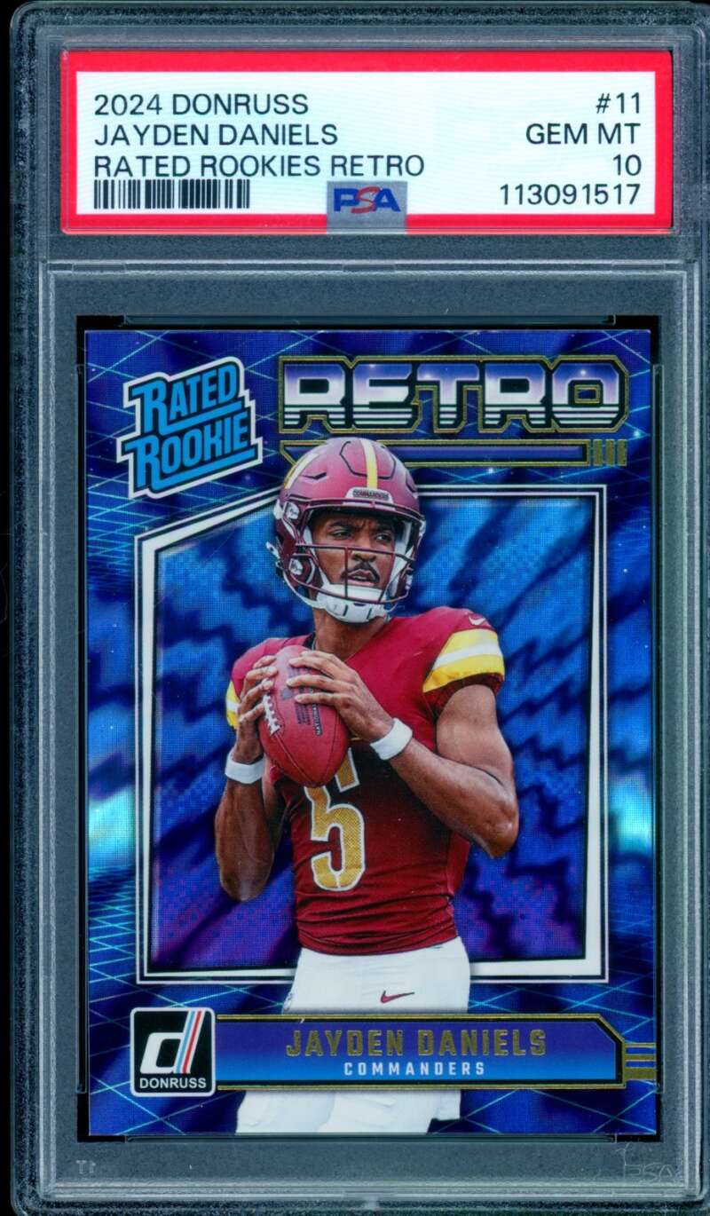 Jayden Daniels Rookie Card 2024 Donruss Rated Retro #11 PSA 10 Image 1