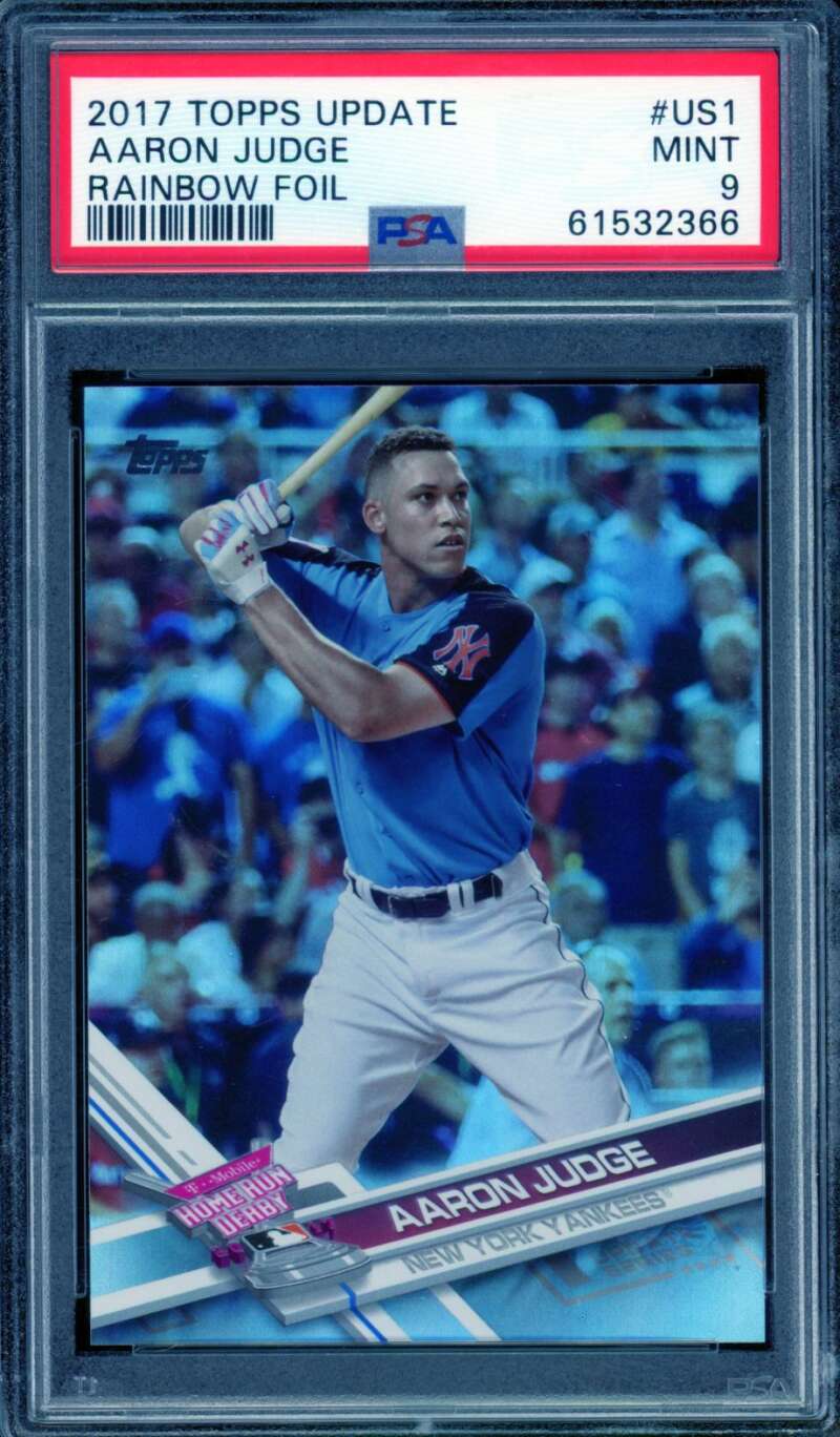 Aaron Judge Rookie Card 2017 Topps Update Rainbow Foil #US1 PSA 9 Image 1