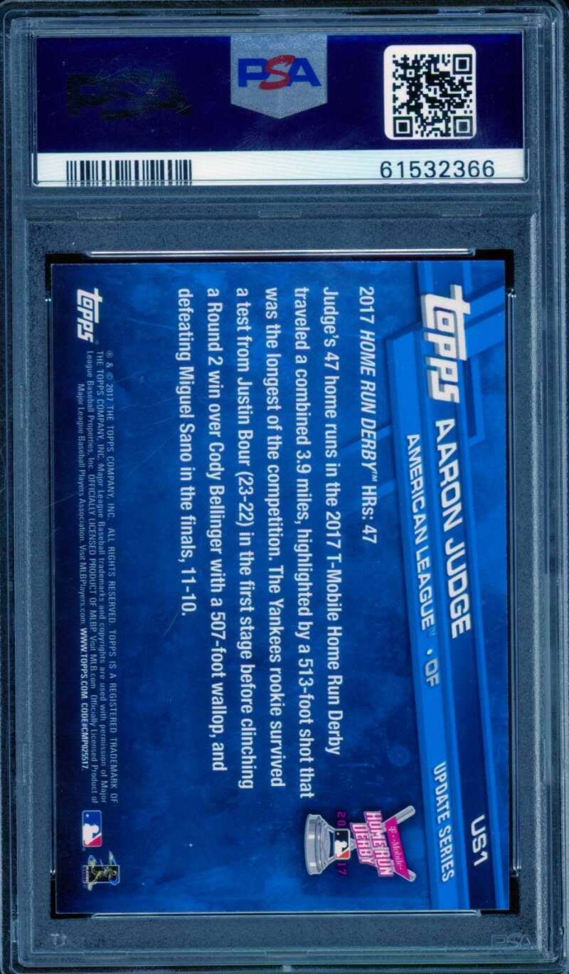 Aaron Judge Rookie Card 2017 Topps Update Rainbow Foil #US1 PSA 9 Image 2