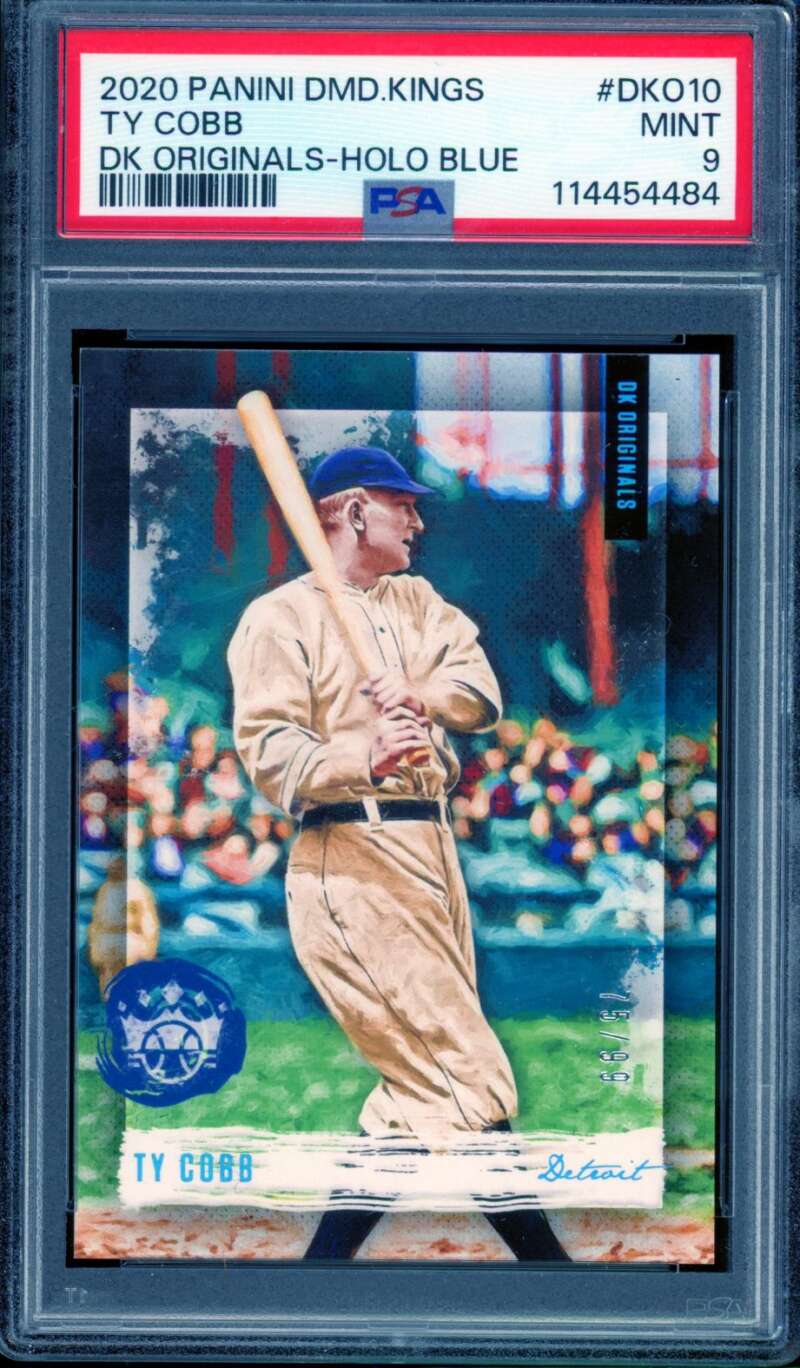 Ty Cobb Card 2020 Panini Diamond Kings Holo Blue (pop 1) (75/99) #dko10 PSA 9 Image 1