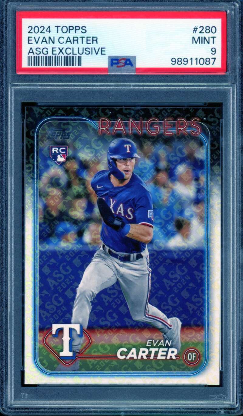 Evan Carter Rookie Card 2024 Topps ASG Exclusives #280 PSA 9 Image 1
