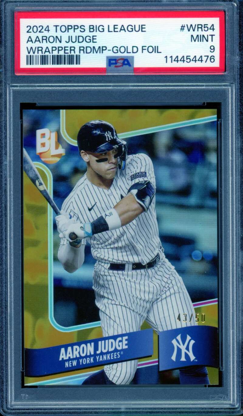 Aaron Judge Card 2024 Topps Big League Gold Foil (43/50) (pop 1) #WR54 PSA 9 Image 1