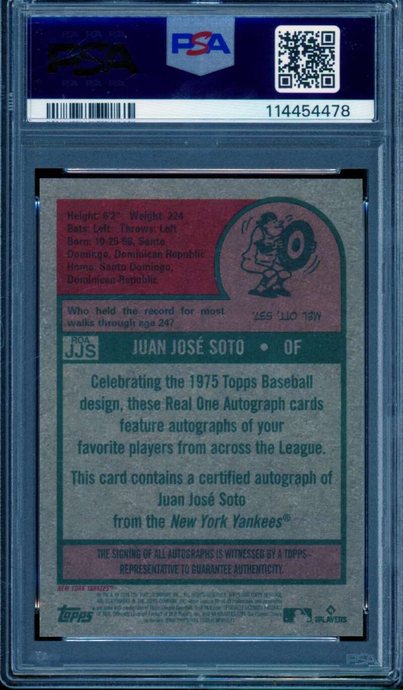Juan Soto 2024 Topps Heritage Real One Autograph Red Ink (68/75) #roajjs PSA 10 Image 2