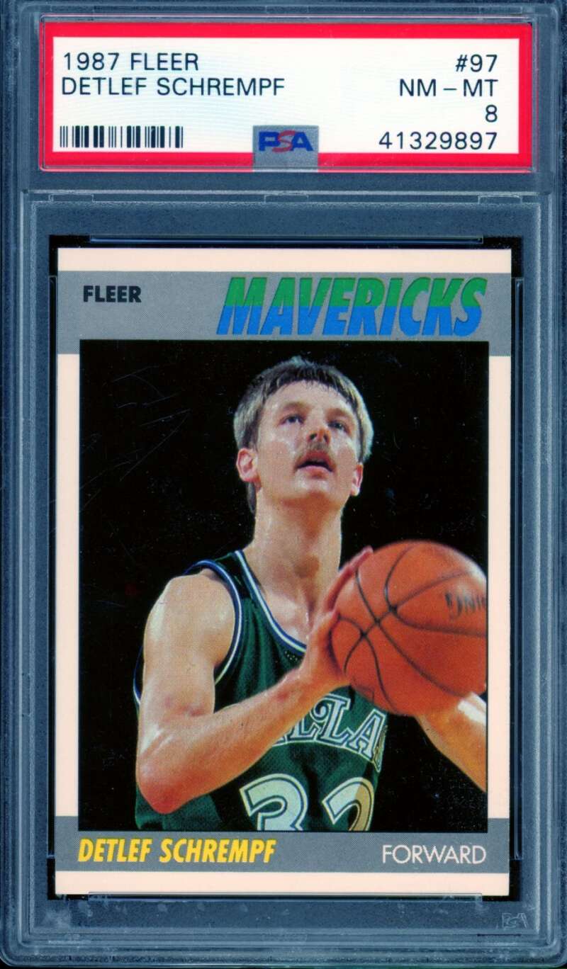 Detlef Schrempf Rookie Card 1987-88 Fleer #97 PSA 8 Image 1