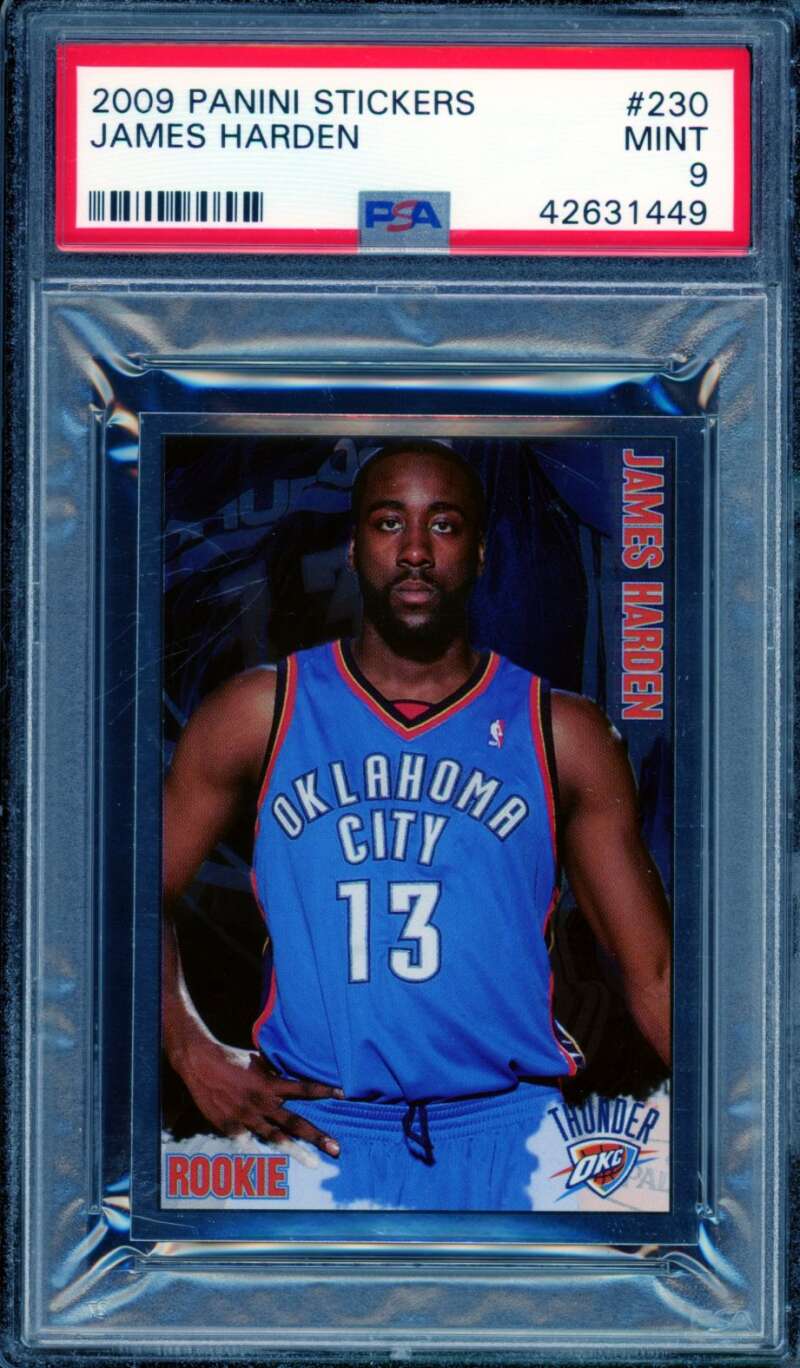 James Harden Rookie Card 2009-10 Panini Stickers #230 PSA 9 Image 1