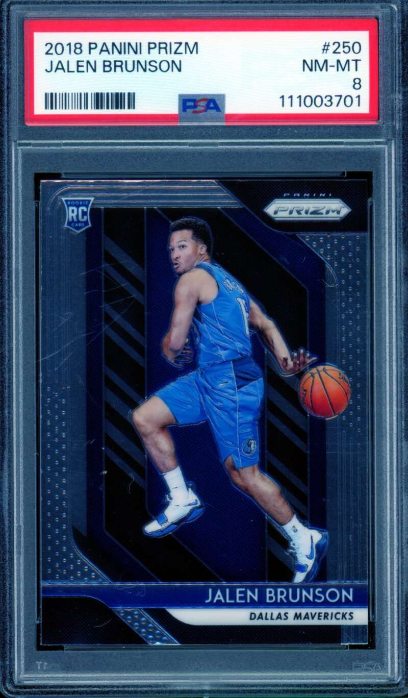 Jalen Brunson Rookie Card 2018-19 Panini Prizm #250 PSA 8 Image 1