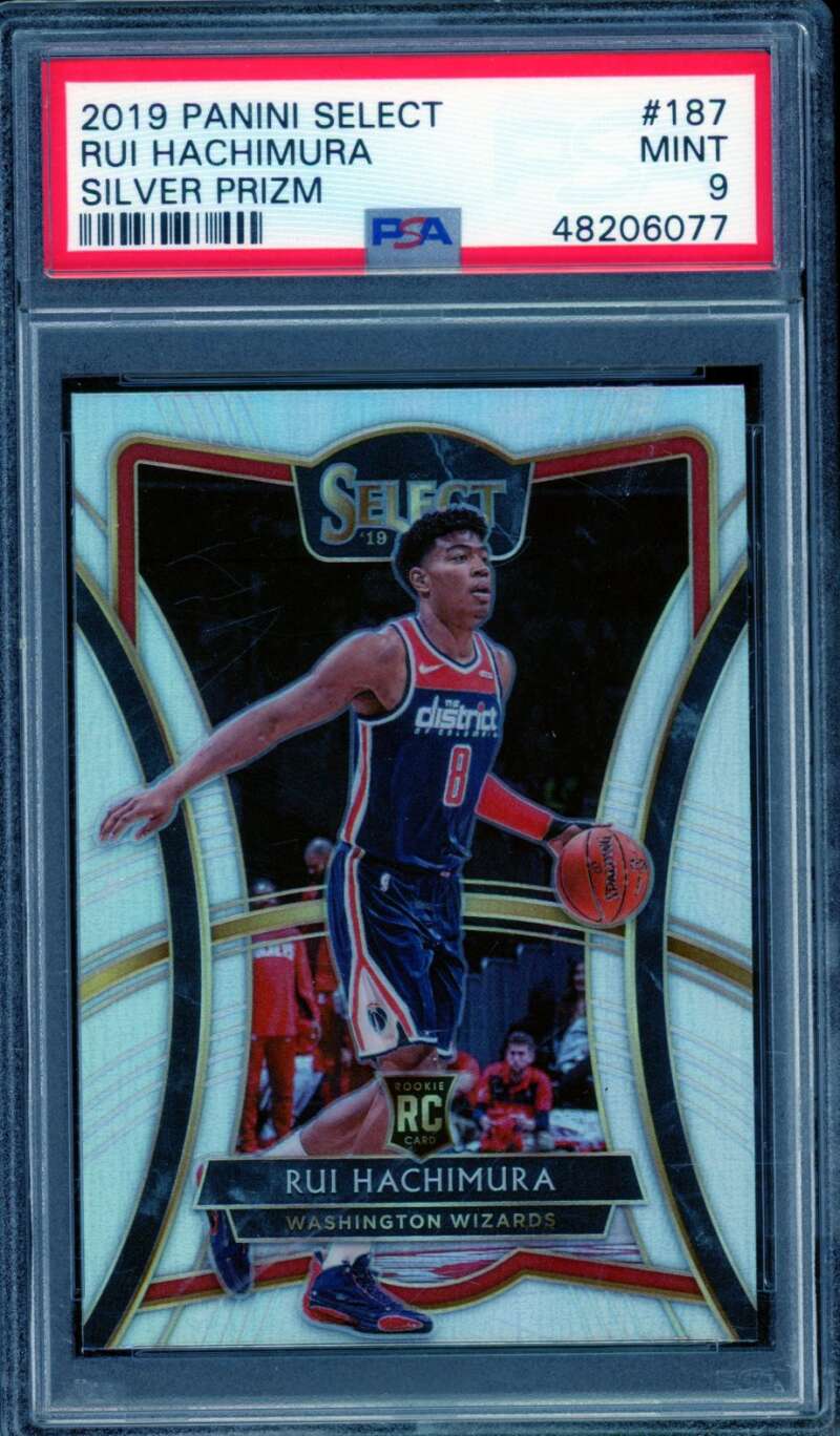 Rui Hachimura Rookie Card 2019-20 Panini Select Silver Prizm #187 PSA 9 Image 1