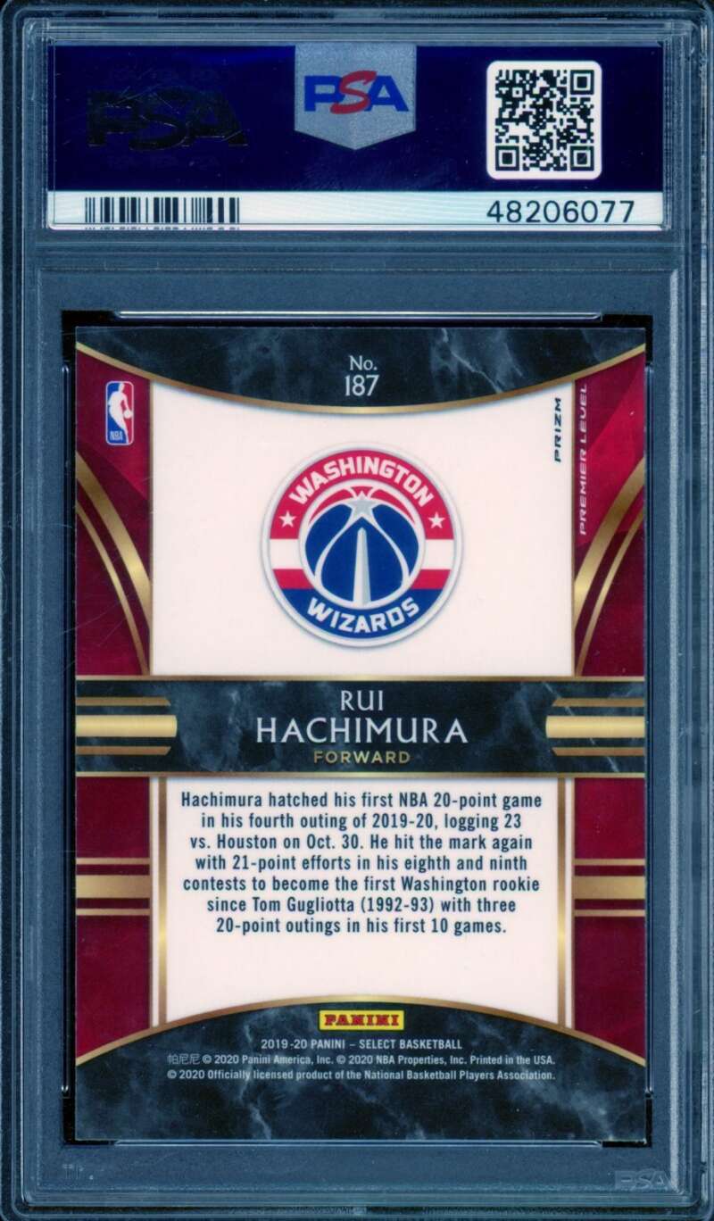 Rui Hachimura Rookie Card 2019-20 Panini Select Silver Prizm #187 PSA 9 Image 2