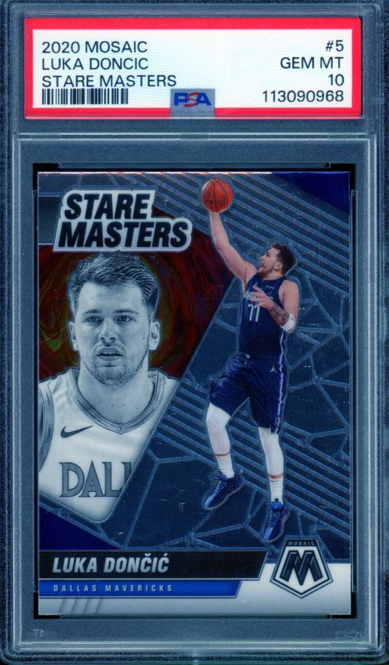 Luka Doncic Card 2020-21 Mosaic Stare Masters (pop 6) #5 PSA 10 Image 1