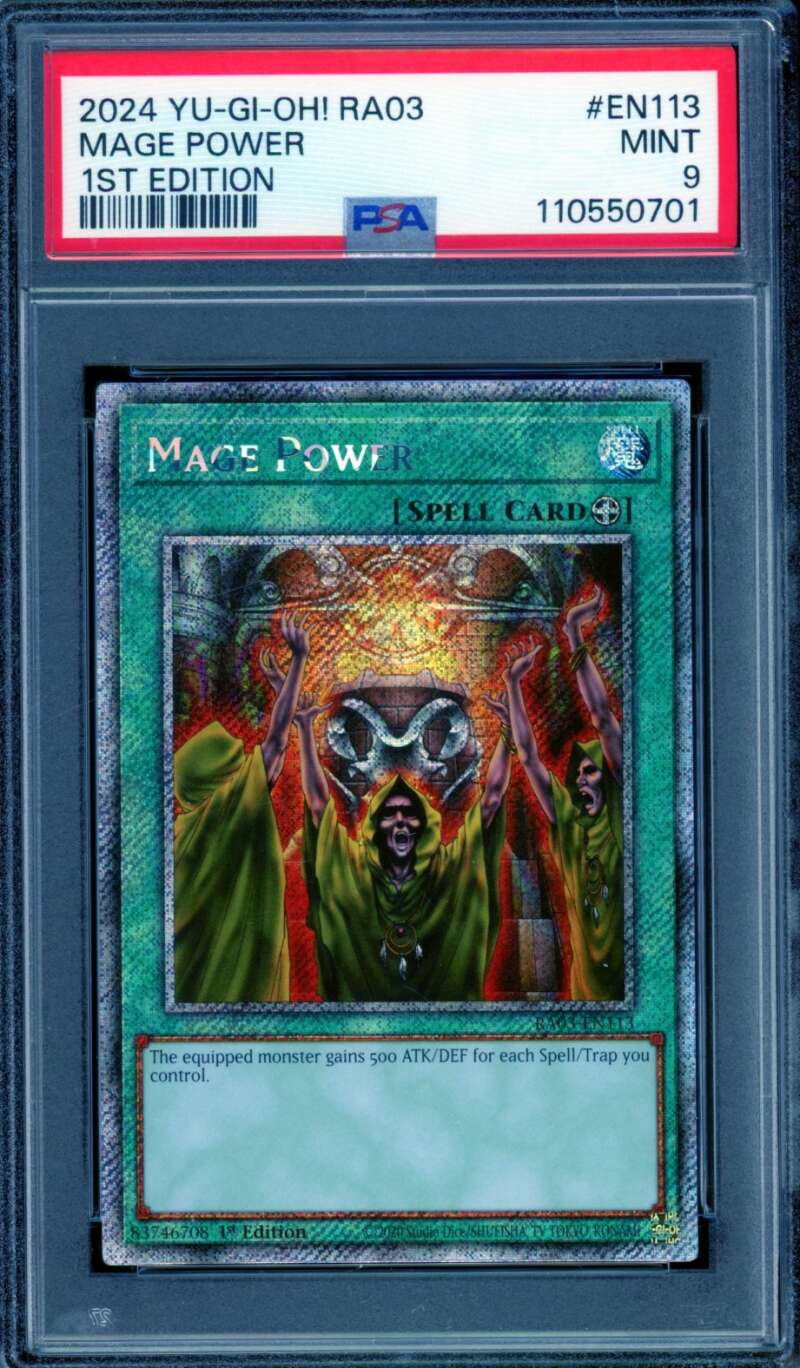 Mage Power Card 2024 Yu-Gi-Oh RA03 1st Edition #EN113 PSA 9 Image 1