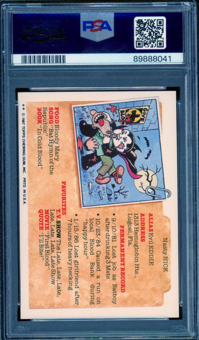 Jughead Ted Card 1987 Garbage Pail Kids Stickers #262b PSA 9 Image 2