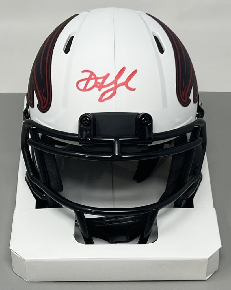 Drake London Autograph Falcons Mini Football Helmet Beckett Authentic   Image 1