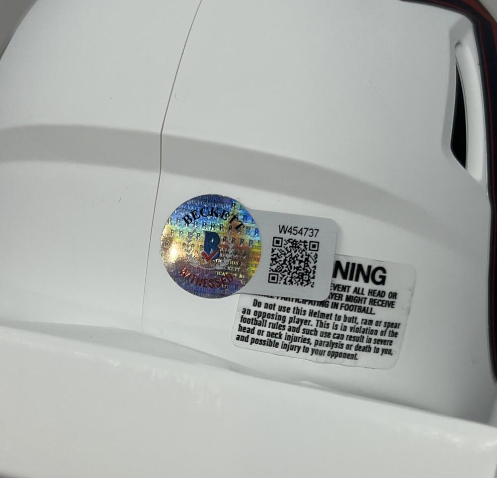 Drake London Autograph Falcons Mini Football Helmet Beckett Authentic   Image 5