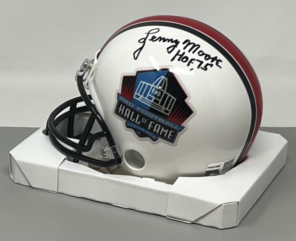 Lenny Moore Autograph Hall of Fame Mini Football Helmet Tristar Authentic   Image 1