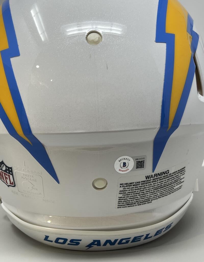Derwin James Autograph Chargers Authentic Full Size Football Helmet BAS Authentic Image 4