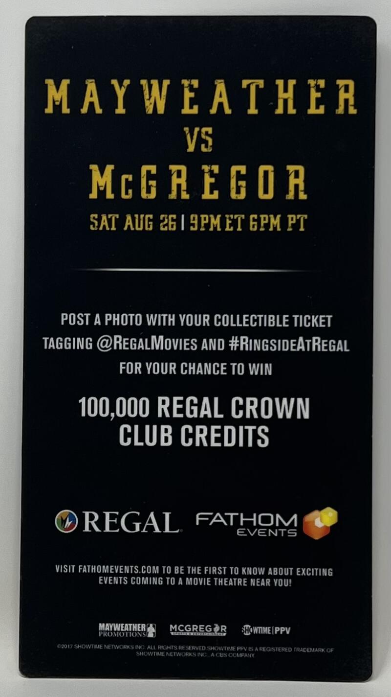 The Biggest Fight in Combat Sports History Mayweather vs McGregor Collectible Ticket Stub Image 2