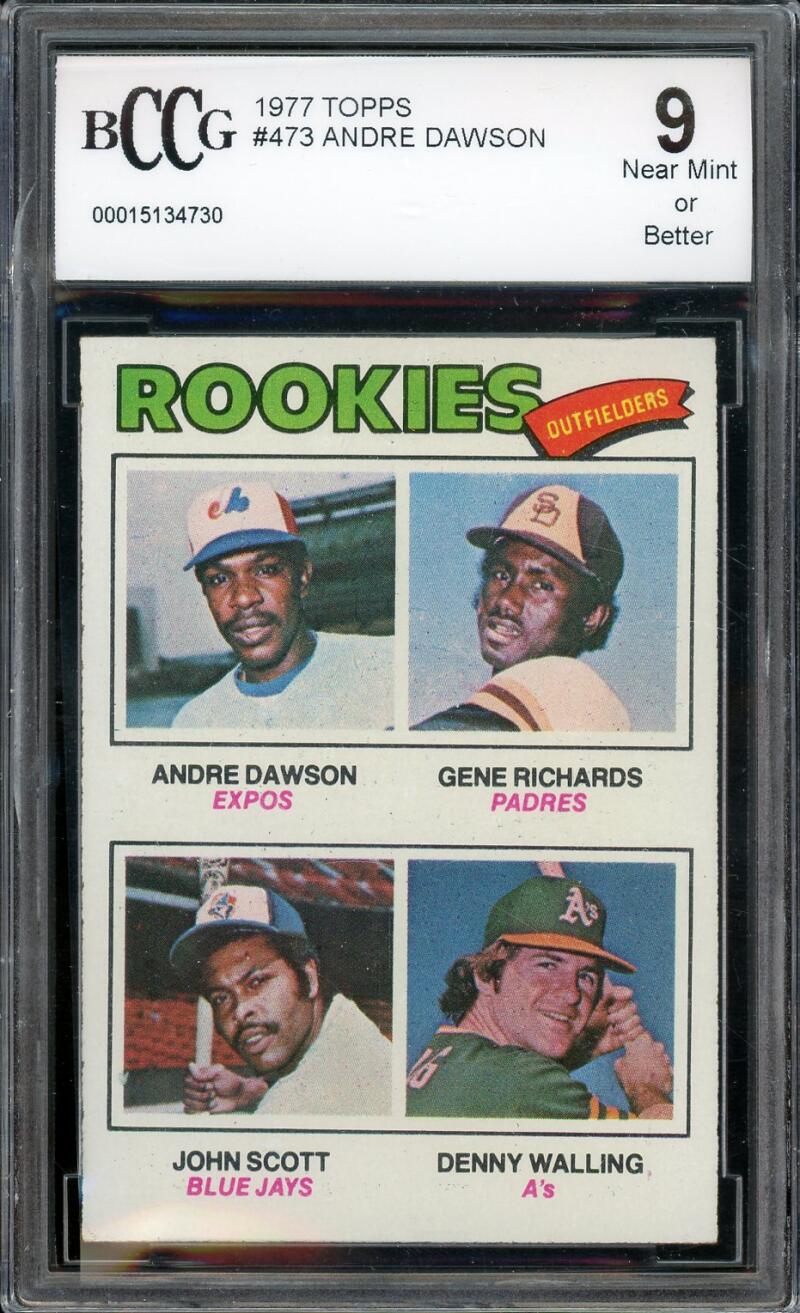 1977 Topps #473 Gene Richards/ Andre Dawson Rookie Card BGS BCCG 9 Near Mint+ Image 1