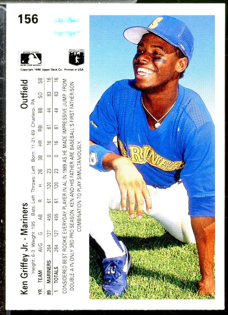 Ken Griffey Jr. Card 1990 Upper Deck #156  Image 2