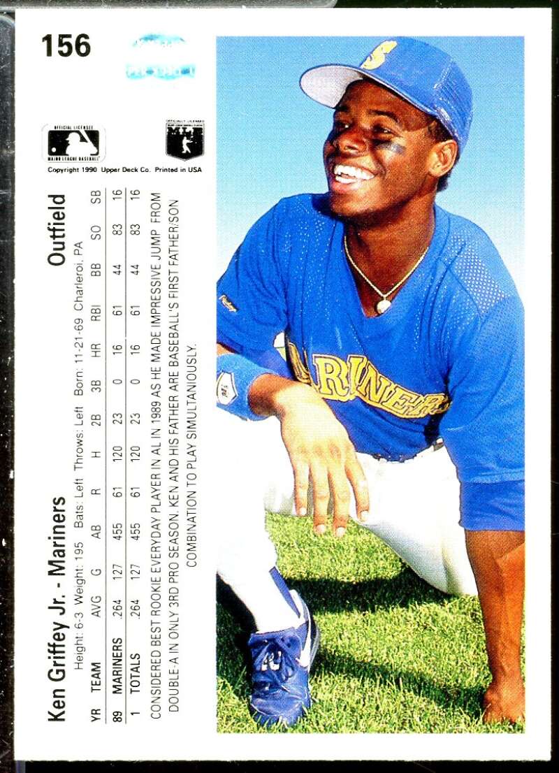 Ken Griffey Jr. Card 1990 Upper Deck #156  Image 2