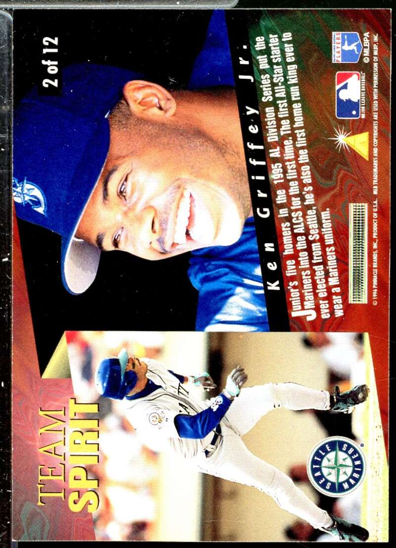 Ken Griffey Jr. Card 1996 Pinnacle Team Spirit #2  Image 2