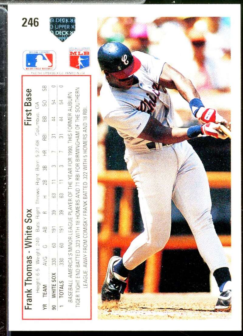 Frank Thomas Card 1991 Upper Deck #246  Image 2