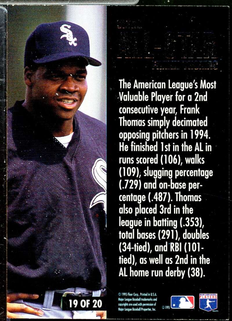 Frank Thomas Card 1995 Ultra All-Stars #19  Image 2