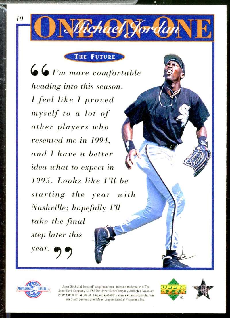 Michael Jordan/The Future 1995 Upper Deck Minors Michael Jordan One On One #10  Image 2