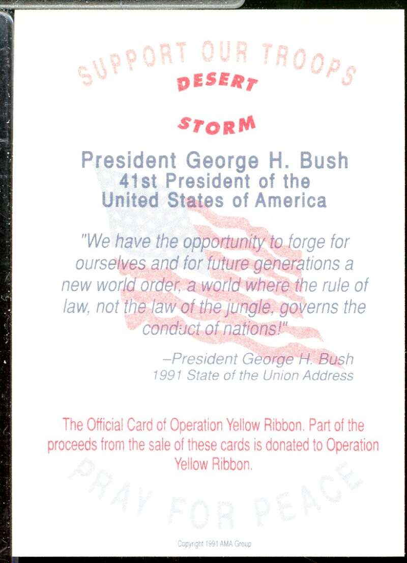 George H Bush 1991 Desert Storm AMA Gold Foil Yellow Ribbon pray for peace #NNO  Image 2