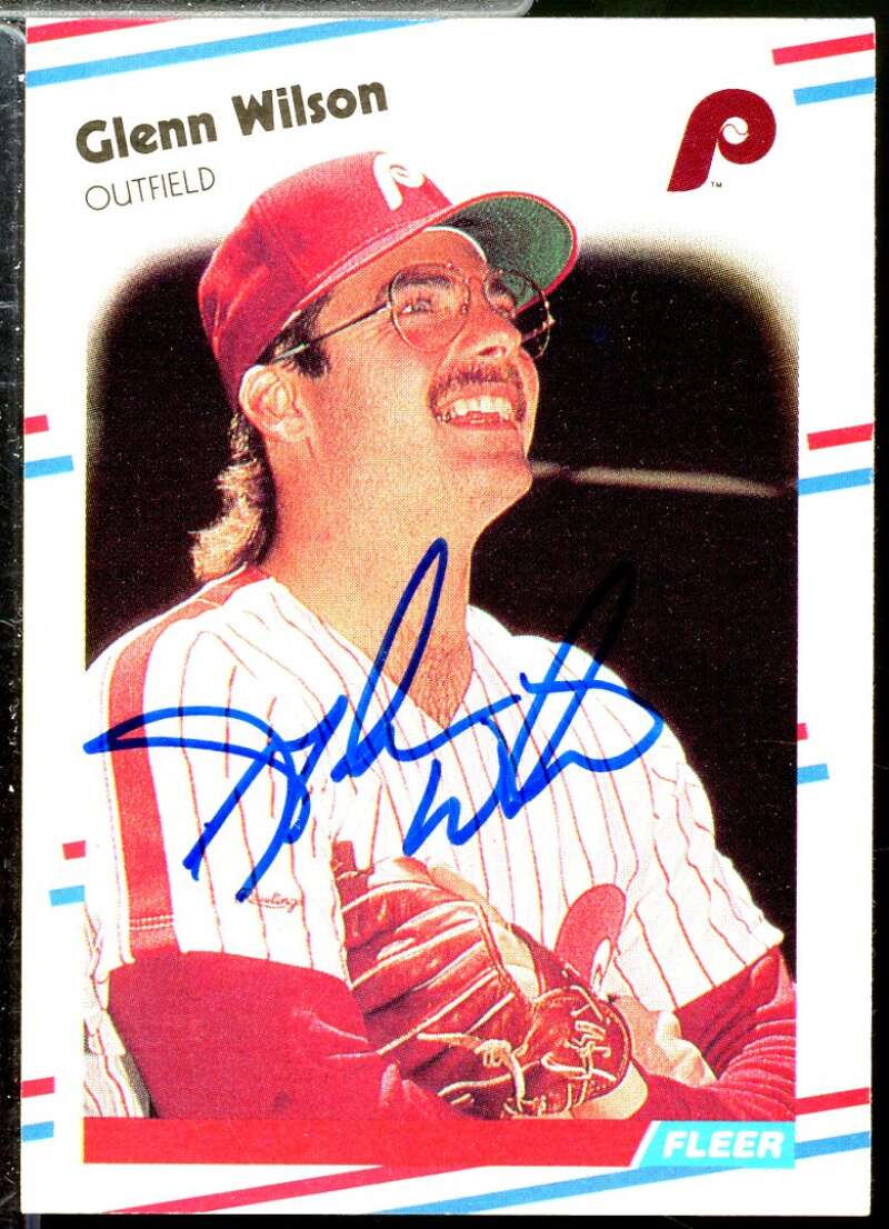 Glenn Wilson In Person Autograph Card 1988 Fleer #320  Image 1