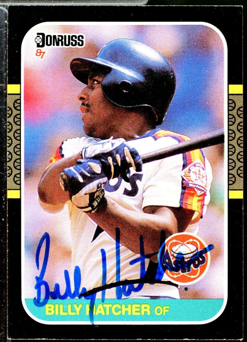 Billy Hatcher In Person Autograph Card 1987 Donruss #481  Image 1