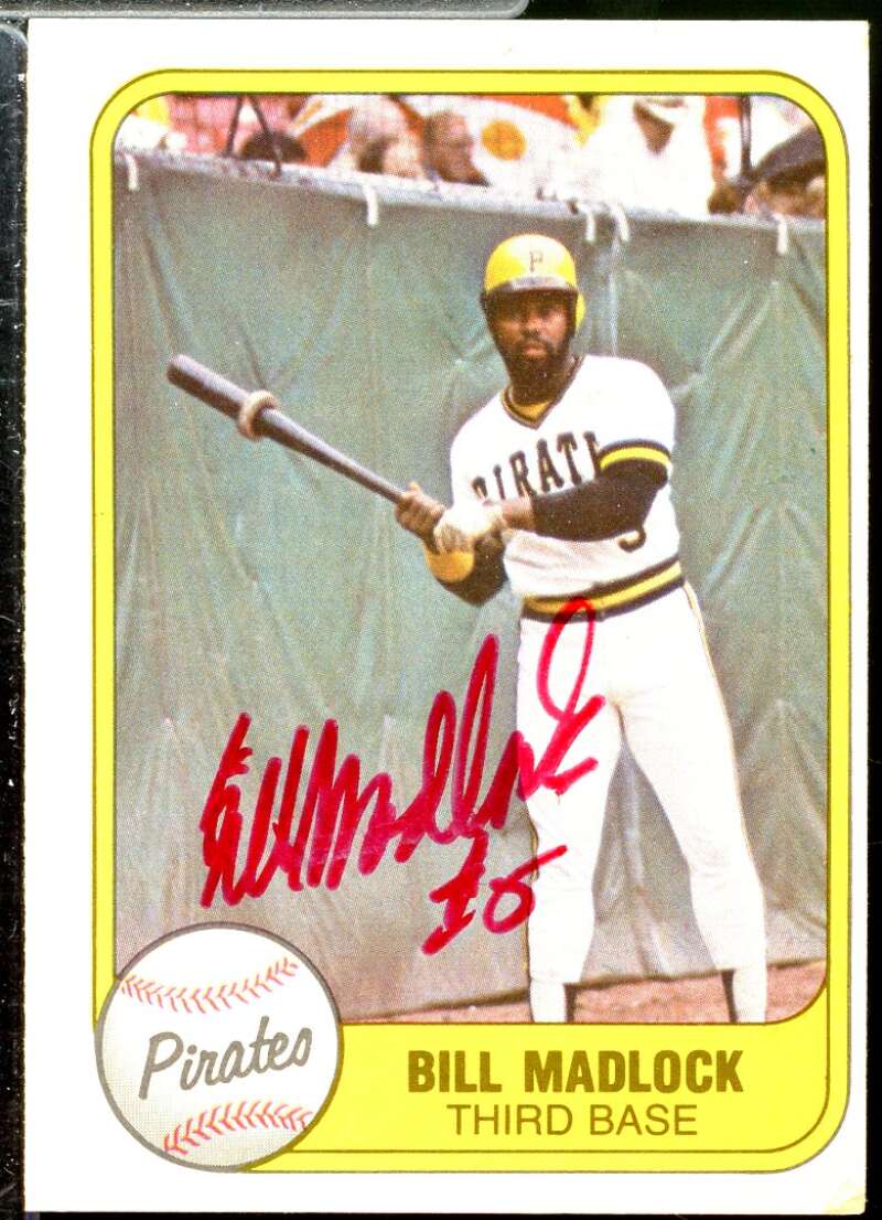 Bill Madlock In Person Autograph Card 1981 Fleer #381  Image 1