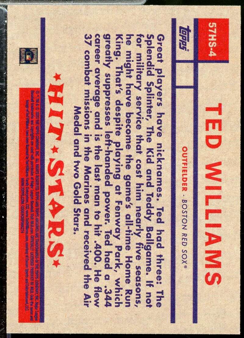 Ted Williams Card 2023 Topps Archives '57 Topps Hit Stars #57HS4  Image 2