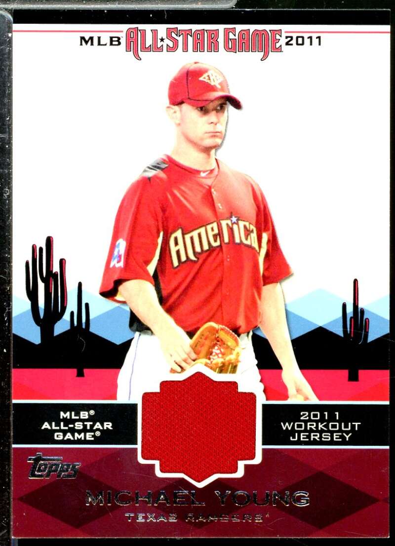 Michael Young Card 2011 Topps Update All-Star Stitches #AS17  Image 1