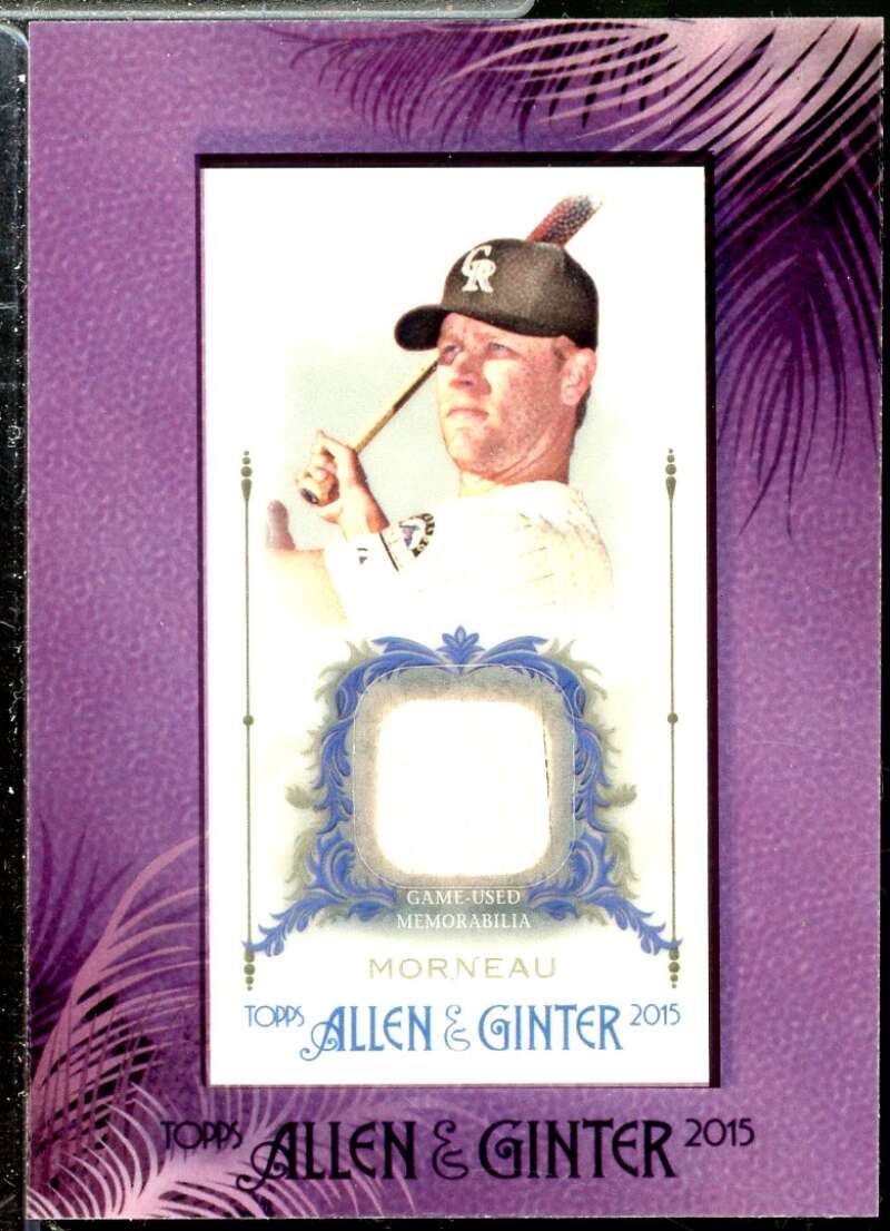 Justin Morneau Card 2015 Topps Allen and Ginter Framed Mini Relics #FMRJMO  Image 1