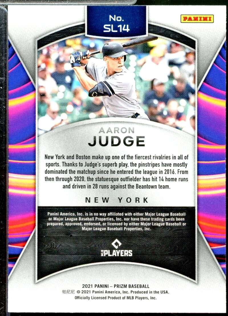 Aaron Judge Card 2021 Panini Prizm Sluggers #14  Image 2
