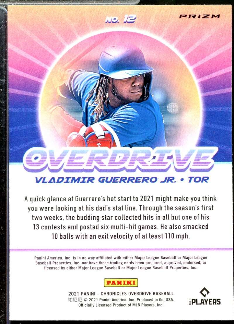 Vladimir Guerrero Jr. Card 2021 Panini Overdrive Building Blocks #12  Image 2