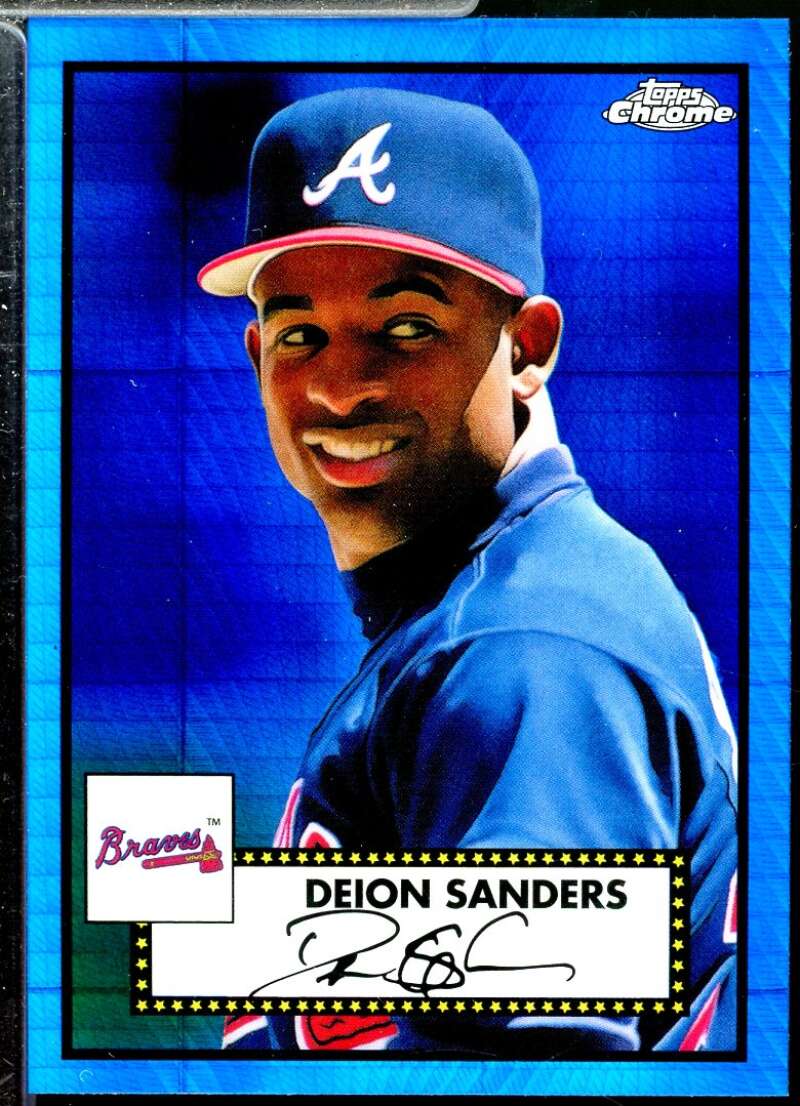 Deion Sanders 2021 Topps Chrome Platinum Anniversary Blue Prism Refractors #320  Image 1