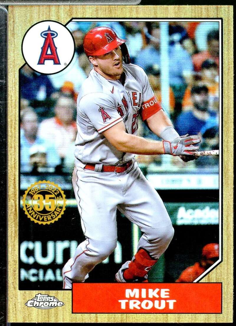 Mike Trout Card 2022 Topps Chrome '87 Topps #87BC1  Image 1