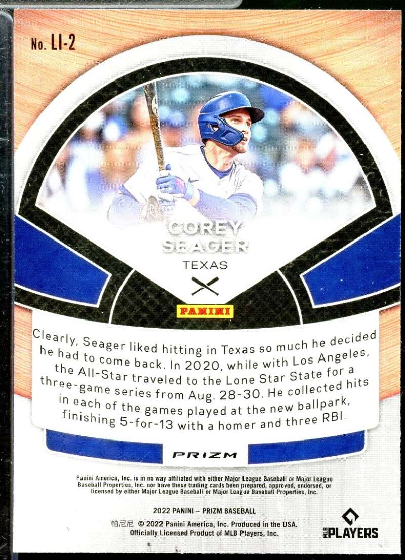 Corey Seager Card 2022 Panini Prizm Lumber Inc. Prizms Silver #2  Image 2